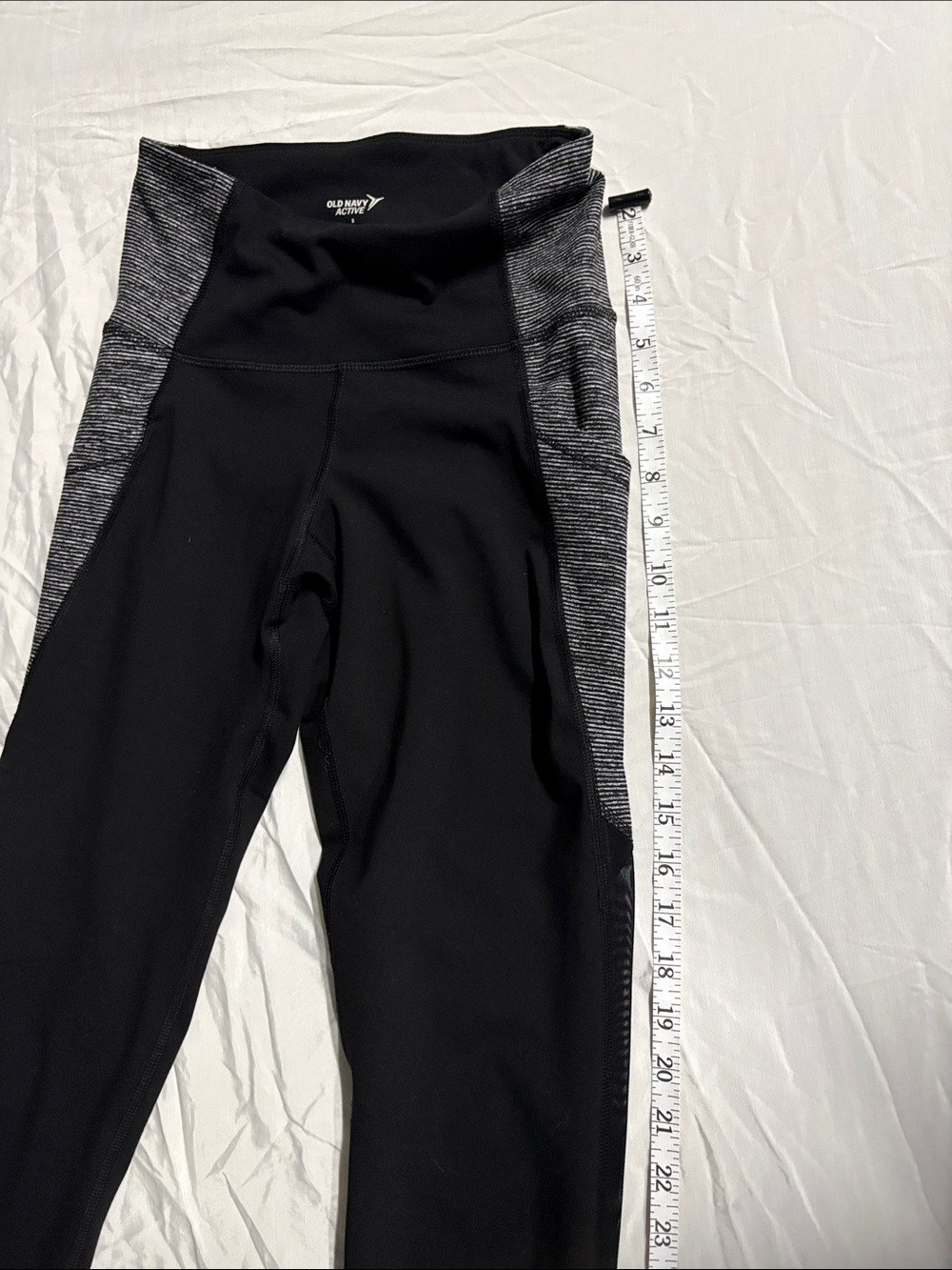 Old Navy Black Leggings with Gray Side Panels